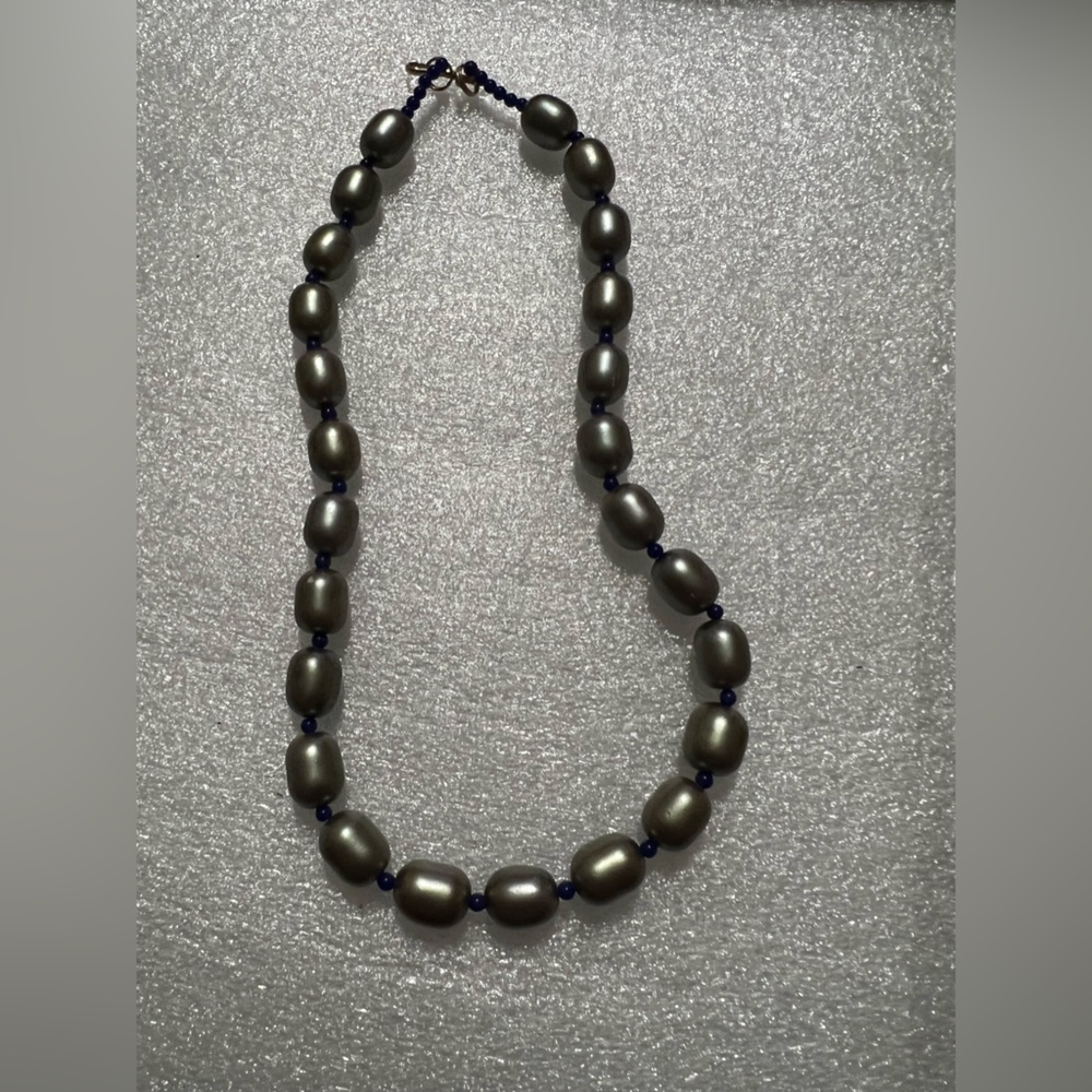Beautiful gray beaded necklace